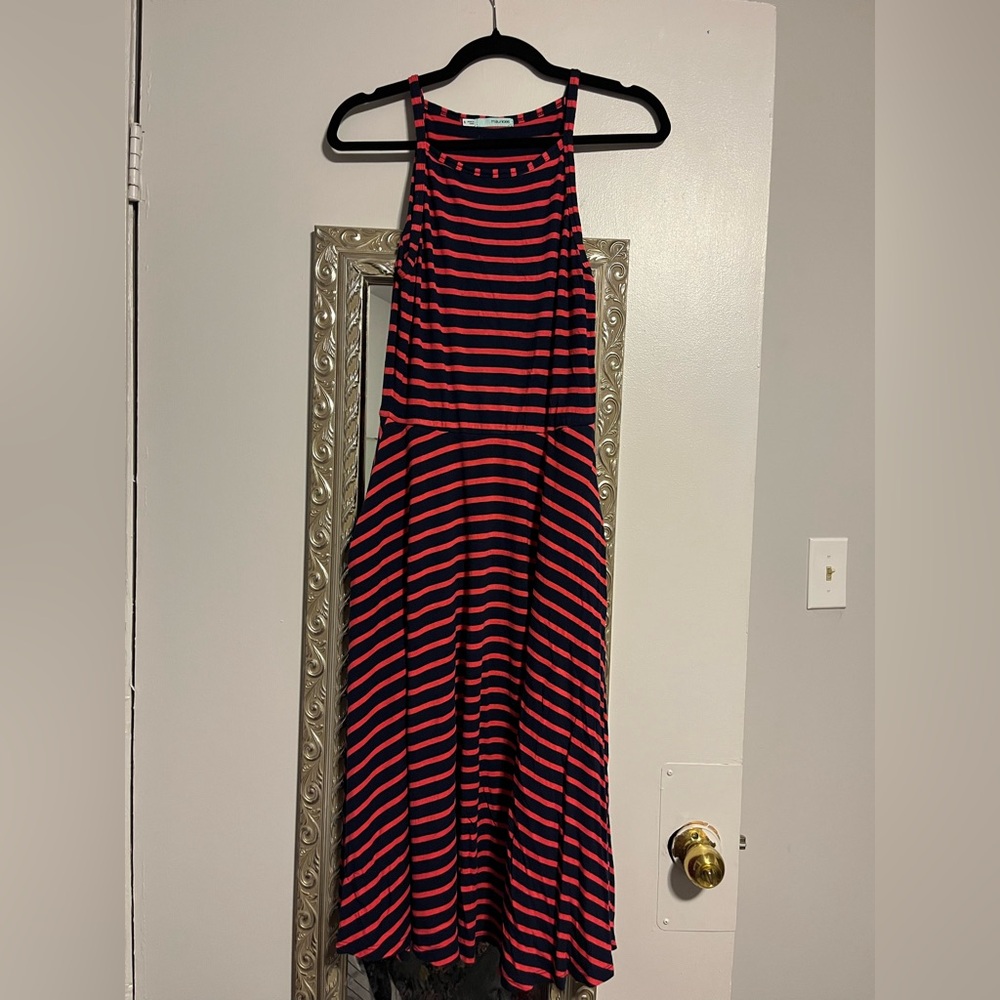 Maurices Navy and Red Striped Top